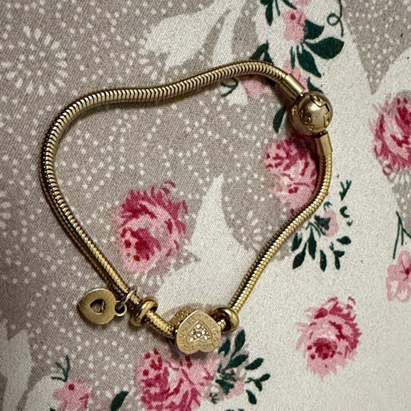 Pandora Jewelry - Pandora Gold Heart Charm Bracelet
